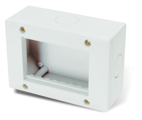 CAJA EXT SIGLO XXII 4 MOD IP40 C/TORN Y TARUGO  BLANCO