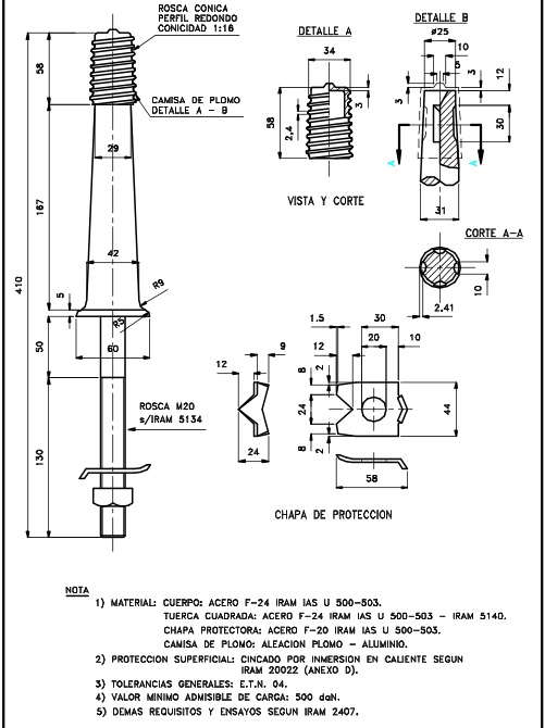 (CONSULTAR) MN0414 PERNO RECTO 3/4 X 410