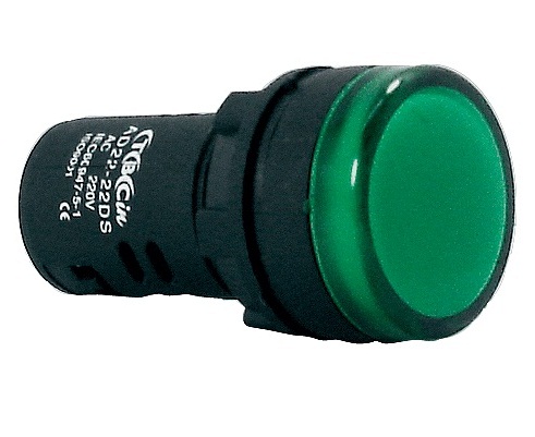 OJO DE BUEY C/LED D22 PLASTICO 220V VERDE