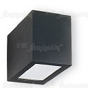 (DISCONT) APLIQUE P/PARED RECT P/1X 100W 1 LENTE NEGRO (HO)