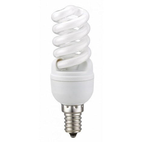 (H.A.S.D.) LAMP FLUOR B/C ESPIRAL  9W MINI E14  2700K LUZ CALIDA 10000HS - BAJO CONSUMO