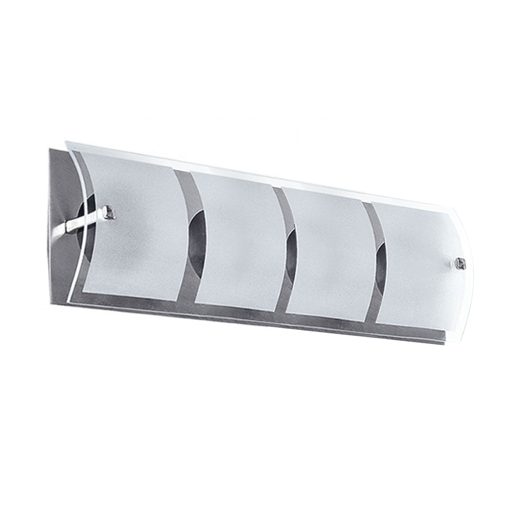 ARTEF APLIQUE CURVO PERLADO VID/CRISTAL 4X 40W G-9 ACERO ESCORPIO