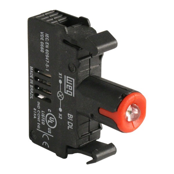 CSW-BIDL1-E26 ROJO BLOQUE ILUM C/LED INTEGRADO 24VCA/CC