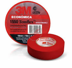 CINTA AISL PVC TEMFLEX 165 19MM X 18M ROJO (EX 1550 - 45819)