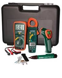 (DISCONT) KIT TEST ELECTRICO MULTIMETRO EX430, PINZA AMP MA200, LAPIZ DETECTOR DE VOLTAJE  40130, PIROMETRO IR 42510 Y ESTUCHE