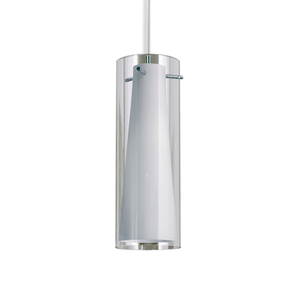 COLGANTE 1 LUZ 60W E27 VID OPAL-CRISTAL CROMO PINTO