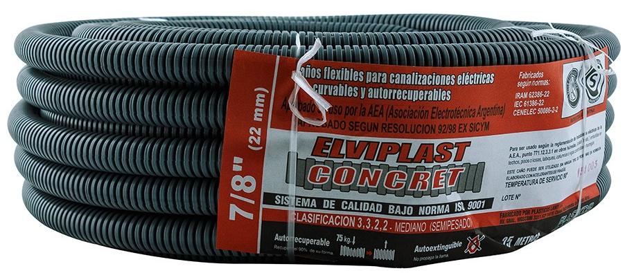 CAÑO ELVI.CONCRET K75 1 1/4" GRIS P/HORM X MT AUTOEXT