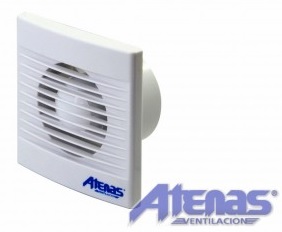 (H.A.S.) EXTRACTOR P/BAÑO D10cm 4" 2800RPM 18W PLASTICO - FRENTE: 16x16CM - EXTRACCION: 2,5M3xMIN