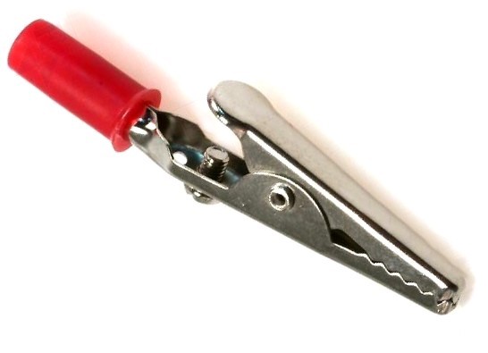 PINZA BATERIA AISLADA 15A 60MM ROJO