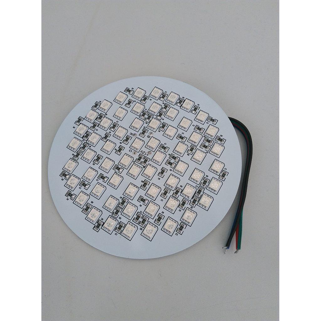 PLACA LED SMD 12W 1A RGB 111mm (REEMPLAZO 100W) CABLEADA HAZ:120º 30000HS IMPERMEABILIZADA