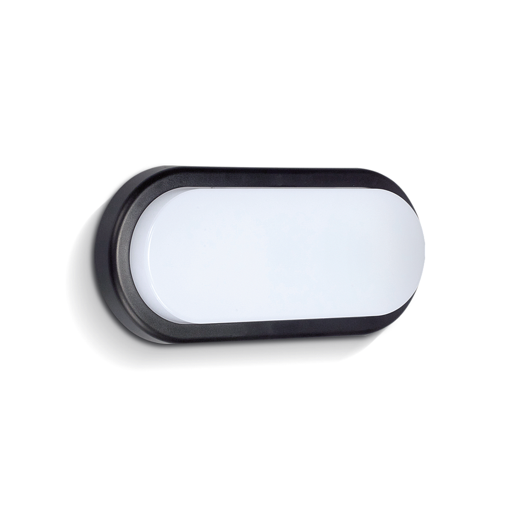 (CONSULTAR) TORTUGA LED OVAL 12W 6000K LUZ DIA 230x105mm NEGRO