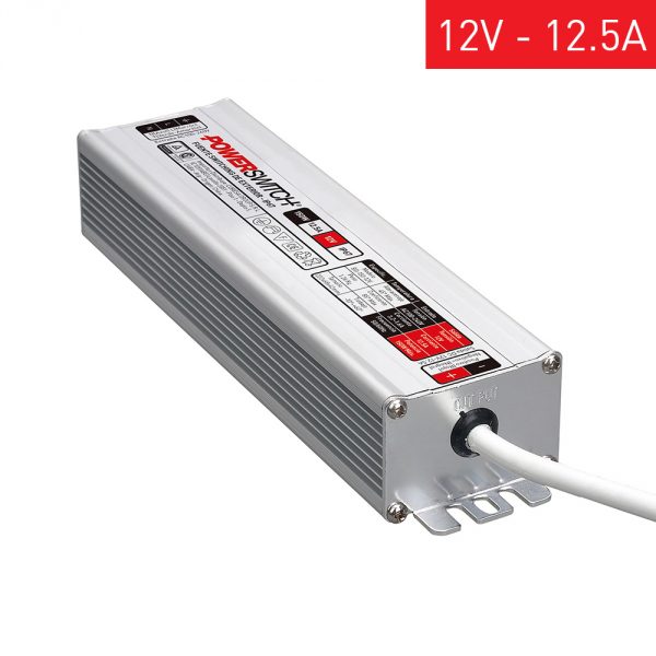 FUENTE DE ALIMENTACION POWERSWITCH 12V 12.5A GABINETE METALICO IP67 P/EXTERIOR