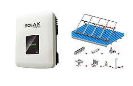 Combo/Kit Solar *Básico* monofásico 3.0KW SolaXPower + 6 paneles 550W con devolución de energía a la red on-grid (genera anualmente ~ 4900KWh) + wifi + estructura para techo plano