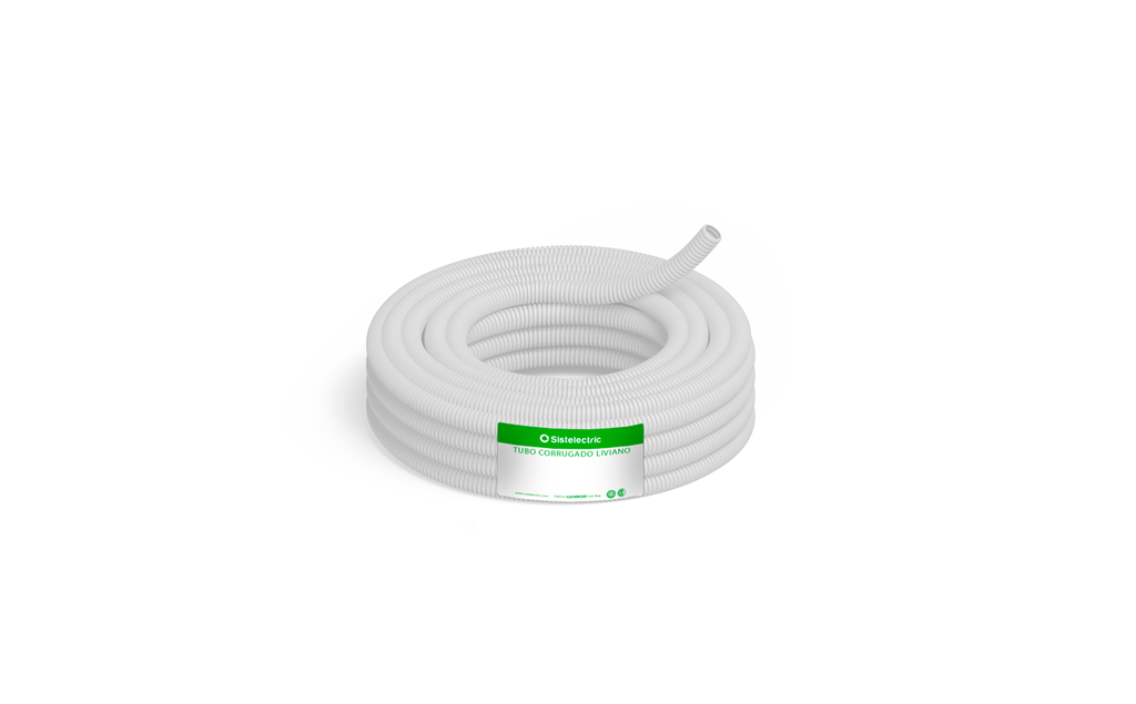 CAÑO PVC CORRUGADO BLANCO 7/8" (22MM) X MT // ROLLO TIENE 25MTS PLASTICO