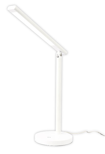 LAMPARA DE ESCRITORIO A LED C/BASE DE PIE 10W LUZ CALIDA  C/INT TACTIL BLANCA