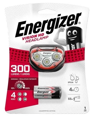 (SIN ENTREGA AL 31/10/23) LINTERNA P/ CABEZA ENERGIZER MANOS LIBRES HD33A4 C/PILAS