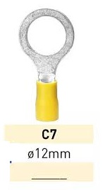 [126762] TERMINAL PREAISL OJAL  D12mm 2.7-6.60MM2 AMARILLO   C7  X UNIDAD - VENTA POR CAJA DE 50U