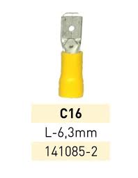 [126792] TERMINAL PREAISL PALA MACHO 6.35MM 2.7-6.60MM2 AMARILLO   C16  X UNIDAD - VENTA POR CAJA DE 50U