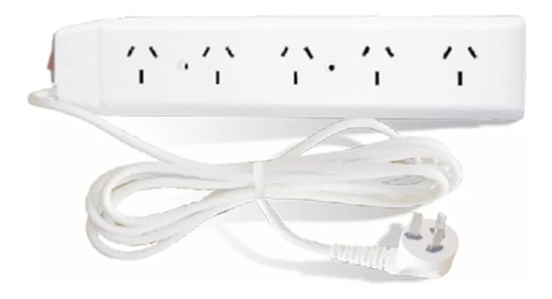 [0000210160006] TOMA MULTIPLE UNIV (5 TOMAS COMB) CON CABLE 3mts Y FICHA BLANCO  (ZAPATILLA CON CABLE)