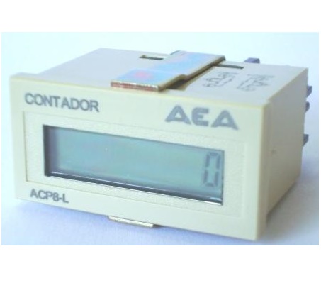 [3600540] CONTADOR ELECT. 8 DIG. ACP8-L  48x24MM  BATERIA INCORP.  ENT. TRANSIT.   RESET EXT.