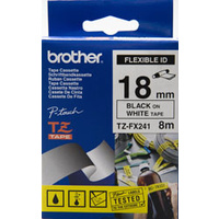 [162513] CINTA LAMIN 3/4" (18mm) L:8mts NEGRO SOBRE BLANCO (FLEXIBLE P/CABLES)