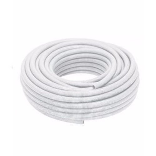 [73067] (DISCONT) CAÑO PVC CORRUGADO BLANCO IGNIFUGO 1" (25MM) X MT // ROLLO TIENE 25MTS PLASTICO