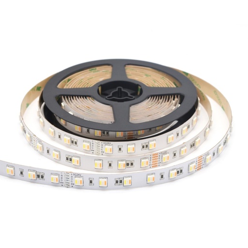 [163806] (H.A.S.D.) TIRA FLEXIBLE 60 LEDS X mt 14.4W/mt (X 5 METROS) P/INTERIOR BLANCO FRIO IP20 1170LM/mt C/ADHESIVO 12VDC 5050SMD 50000HS