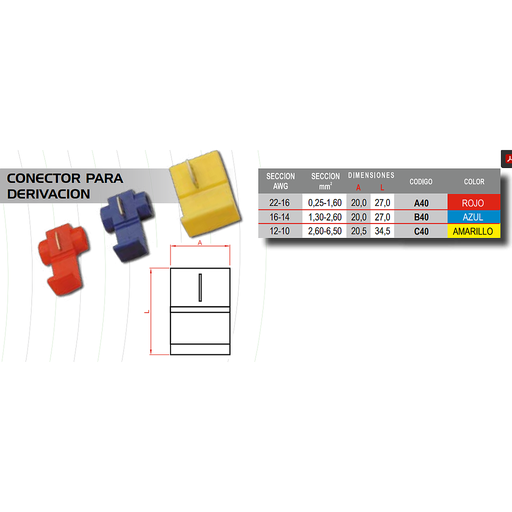 [167800] CONECTOR RAPIDO DERIV 1.30-2.60 AZUL     B40