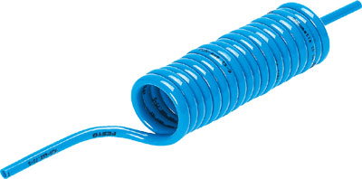 [PUN-6X1-S-2-BL] MANGUERA FLEXIBLE HELICOIDAL  / DIAM. EXT. 6MM / LONG. DE TRABAJO 2M / POLIURETANO / AZUL