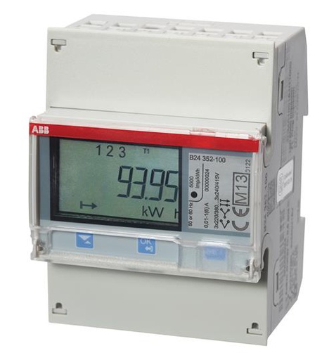 [B24 352-100] MEDIDOR DE ENERGIA TRIF 230/400V INDIRECTO VIA T.I. ENERGIA ACTIVA Y REACTIVA - 4Q  CONTROL DE TARIFA - MODBUS RS485 CLASE 0,5s - 2DI+2DO PROGRAMABLE  B24 352-100