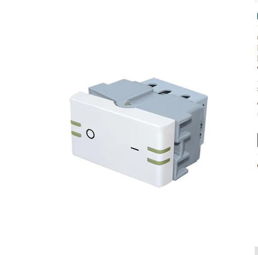 [182350] MOD INT 2P DOBLE CONTACTO DE PLATA 220V 16A BLANCO