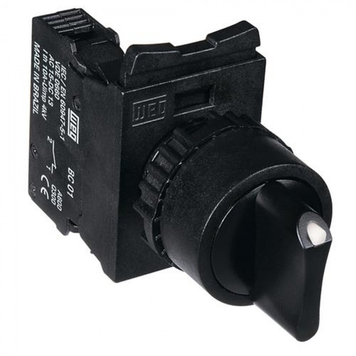 [CSW-CK2F90-10-3VF] SELECTOR NEGRO 2 POS FIJAS 90º 1NA CORTA IP66 COMPLETO   CSW-CK2F90-10-3VF