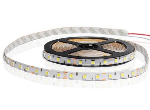 [92278] TIRA FLEXIBLE 60 LEDS x mt 9W/mt (X 5 METROS) C/ADHESIVO 3M BLANCO CALIDO IP66 2000LM 12VDC 2835SMD 40000HS DIMERIZABLE