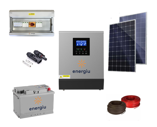 [193249] Combo/kit solar off-grid PIP 2.4kw con regulador de carga MPPT 80A, 4 paneles 550W, estructura aluminio a techo inclinado y (adicionar bateria) genera anualmente ~ 3200KWh