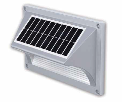 [196073] APLIQUE SOLAR  CUERPO EN ALUMINIO Y PLASTICO 0.5W CON SENSOR DE LUZ, DIMERIZACION AUTOMATICA - 3000k 500 LUMENES - IP65 - Li-ion Battery -