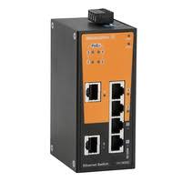 [1241380000] Switch ethernet industrial autogestionado con 4 puertos POE RJ45 y 2 RJ45 . Puertos 10/100BaseT(X). Carcaza metálica. Rango de temperatura: -10 °C a 60°C. Alimentación 12-24-48 VDC. Ancho 50mm. Montaje a riel din.   IE-SW-BL06-2TX-4POE