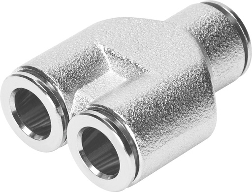 [NPQM-Y-Q12-E-P10] RACOR RAPIDO / FORMA Y / CONEX. NEU. RACOR 12MM / LATON NIQUELADO