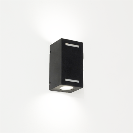 [111157] BIDIFUSOR RECTANGULAR 2 LUCES GRANDE P/LAMPARA GU10 NEGRO